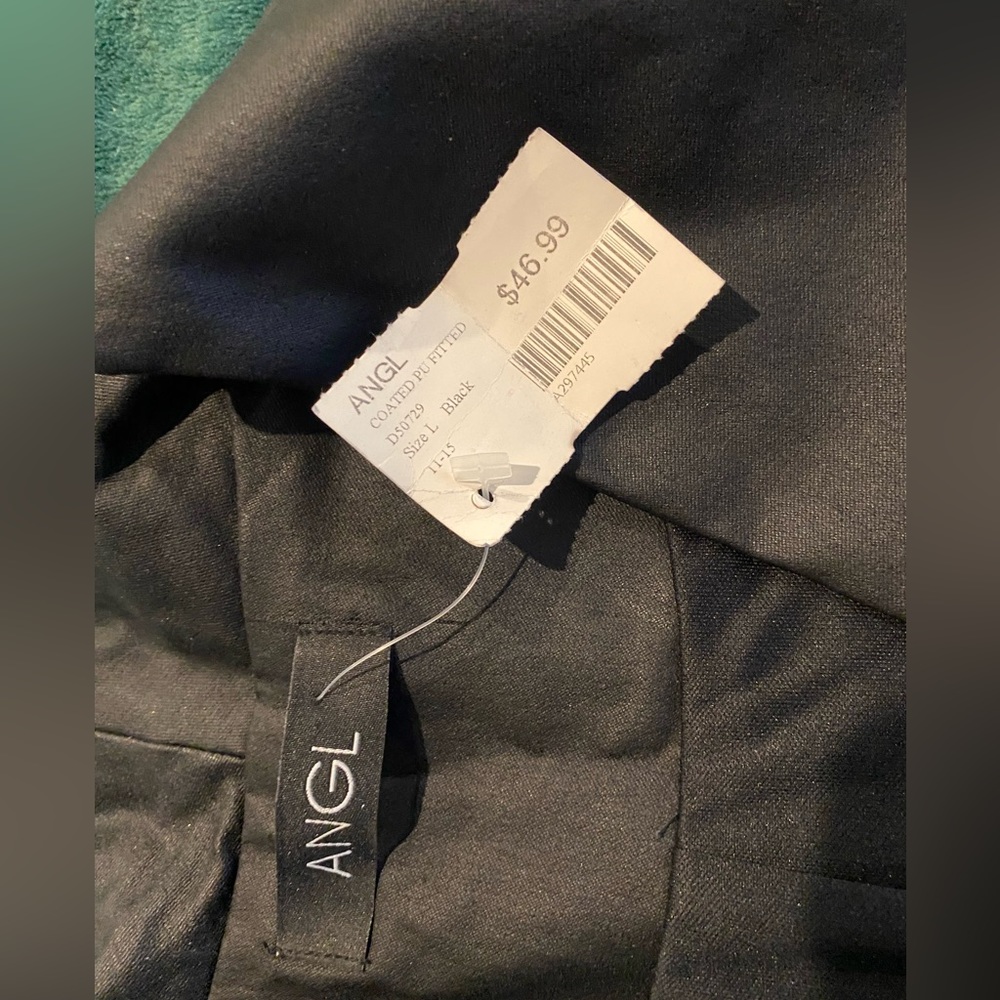 ANGL Faux Leather Moto Jacket NWT Size L - Picture 9 of 11
